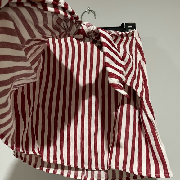 Altar’d State Red White Striped skirt tie side s - Picture 4 of 10